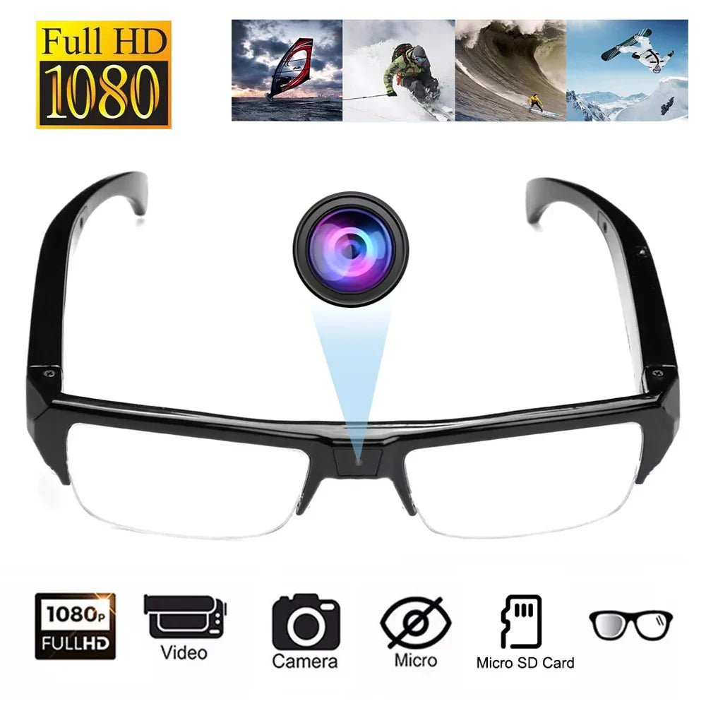 1080P HD Mini Camera Glasses Wearable DVR Video Recorder Black - Electronics > Business & Home Security > Security Cameras & AccessoriesTü - huB