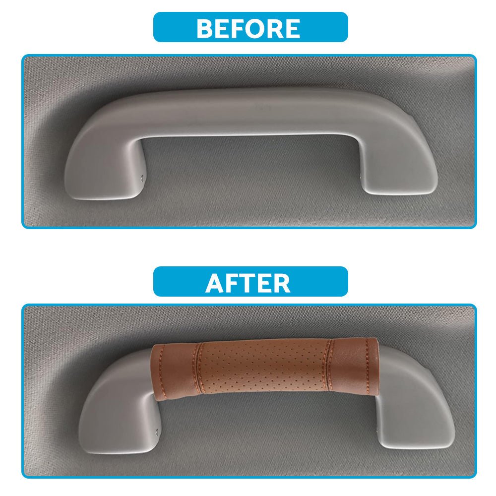 2pcs Universal Car Accessories Faux Leather Door Handle Cover Soft Car Handle - Interior Parts>Floor MatsTü - huB