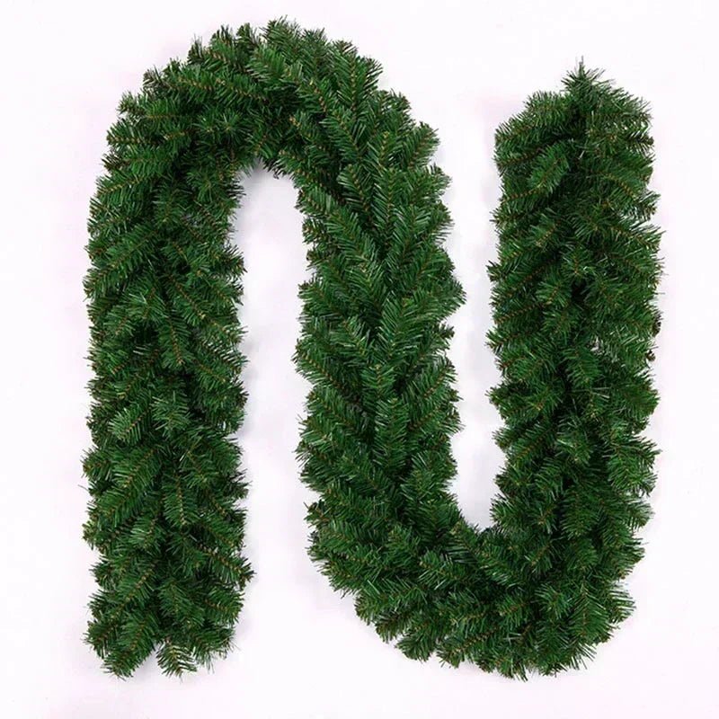 Artificial Christmas Garland Decorations with Lights, Christmas Wreaths for Xmas Tree Front Door Fireplaces Stairs Decor Wreath - Tü - huB
