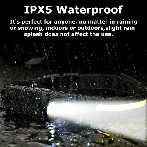 COB LED Headlamp USB Rechargeable Headlight Torch Work Light Bar Head - Tü - huB