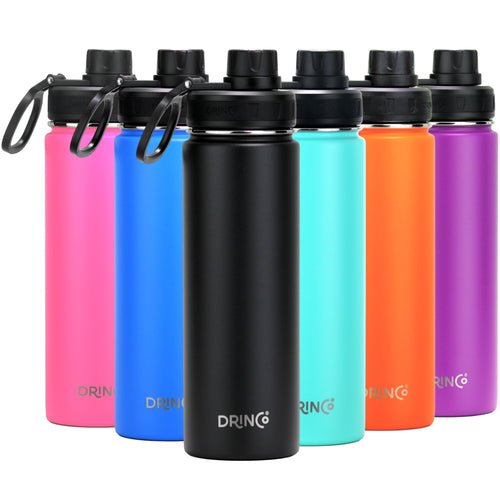 DRINCO® 22oz Stainless Steel Sport Water Bottle - Black - ApplianceTü - huB