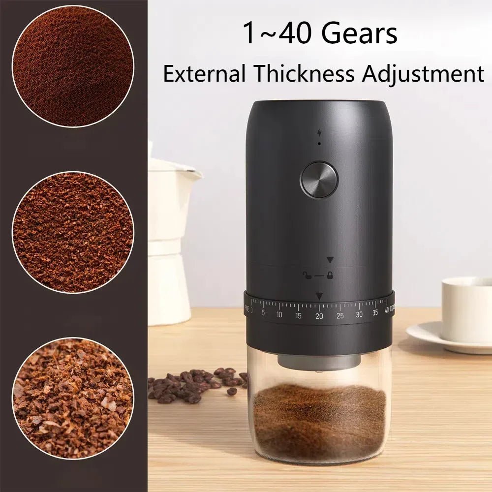Electric Coffee Grinder 40 Level Adjustable Burr Grinder Black - Kitchen AppliancesTü - huB