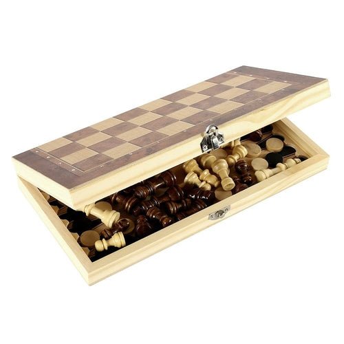 Foldable Wooden Chess Set Board Game - GamesTü - huB