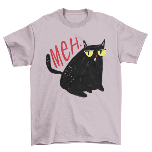 Funny unimpressed meh black cat t-shirt - ClothingTü - huB