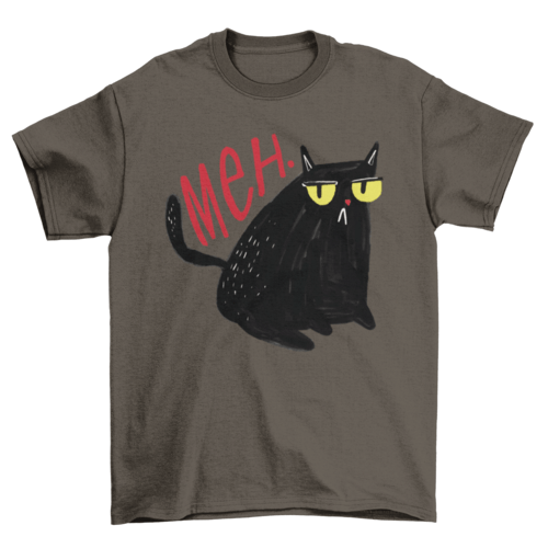 Funny unimpressed meh black cat t-shirt - ClothingTü - huB