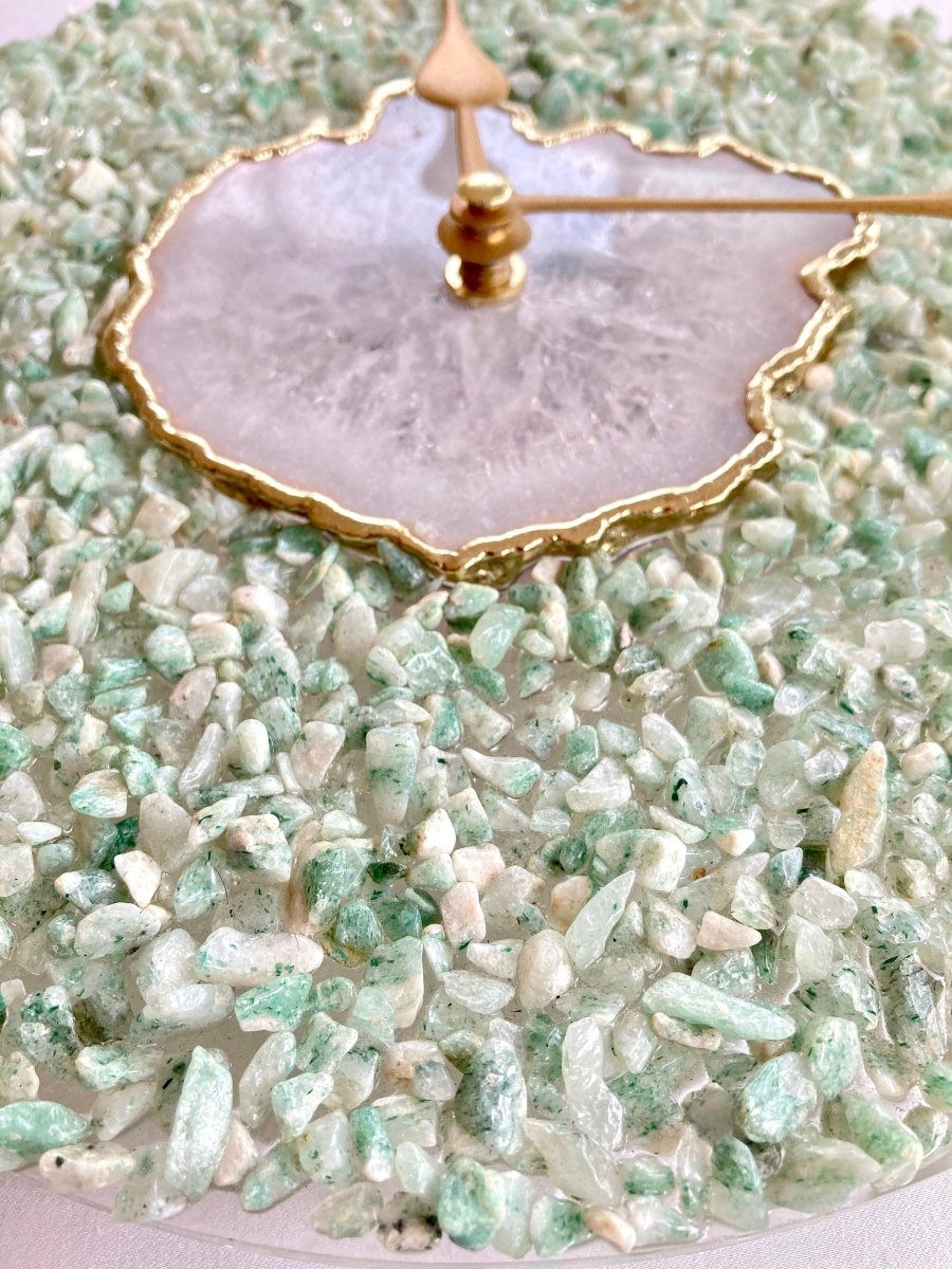 Green Crystal With White Agate Wall Clock - n/aTü - huB