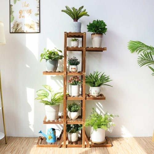 Indoor 6 Tier Wooden Plant Home Decor Stand - FurnitureTü - huB