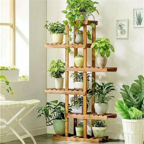Indoor 6 Tier Wooden Plant Home Decor Stand - FurnitureTü - huB