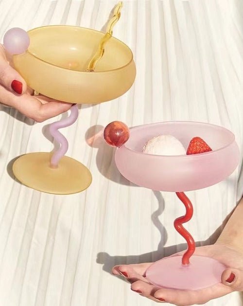 Jelly Bean Wine Glass - Whimsical Eclectic Cocktail Coupe - KitchenTü - huB