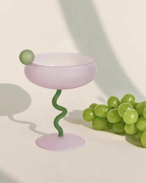Jelly Bean Wine Glass - Whimsical Eclectic Cocktail Coupe - KitchenTü - huB
