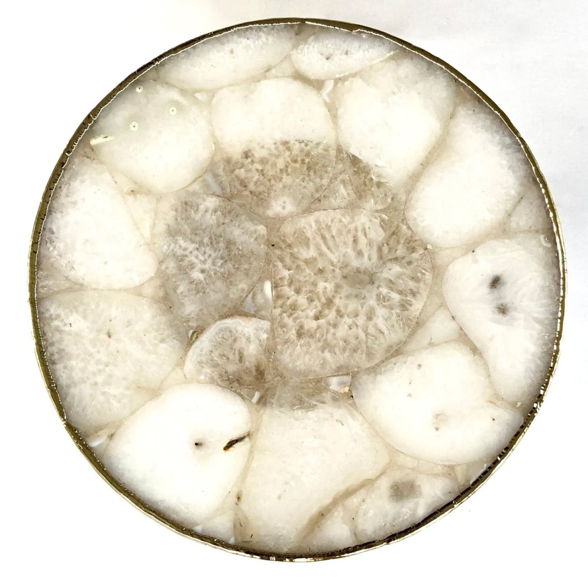 White Crystal Agate Cake Stand/Centrepiece/Display Stand/Tray 10" Round - n/aTü - huB