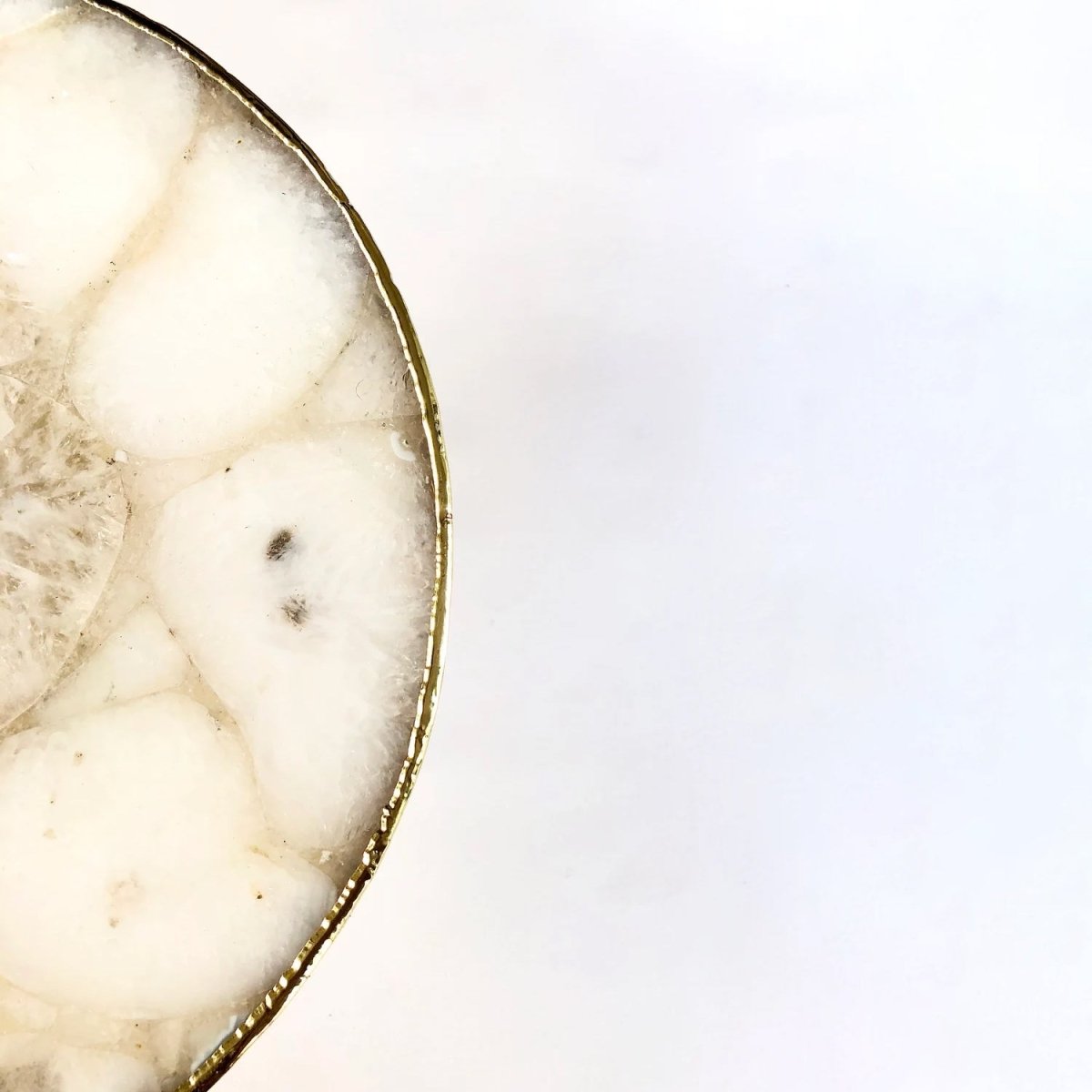 White Crystal Agate Cake Stand/Centrepiece/Display Stand/Tray 10" Round - n/aTü - huB